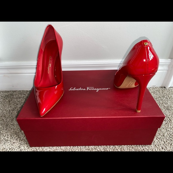 Authentic Salvatore Ferragamo Red Heels Size 6 - Picture 1 of 4